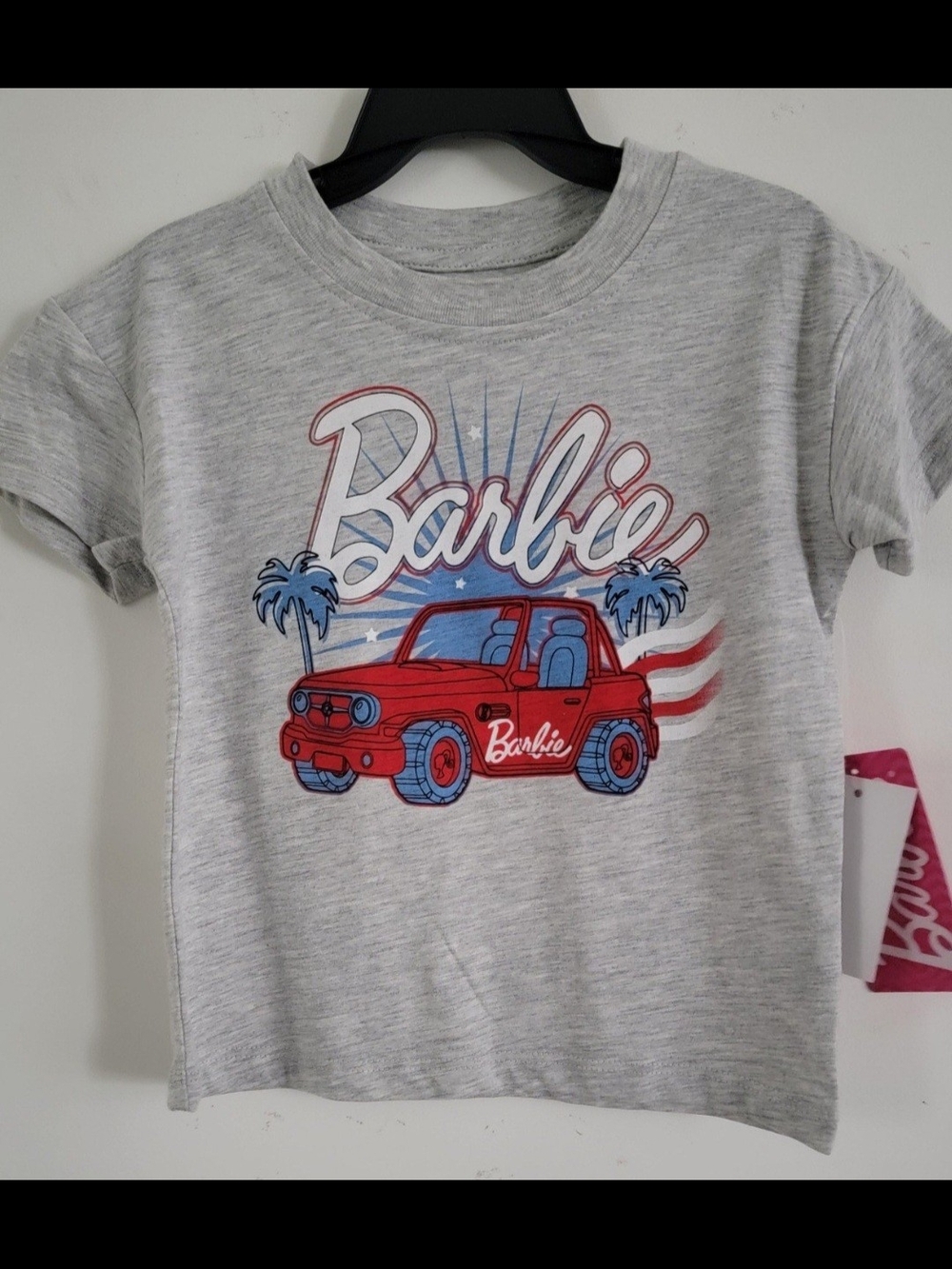 Mattel Barbie Toddler Girls Short Sleeve Americana Crewneck T-Shirt